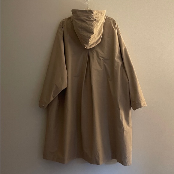 Frankie Shop Beige Hooded Button Front Oversized Parka - Picture 6 of 16